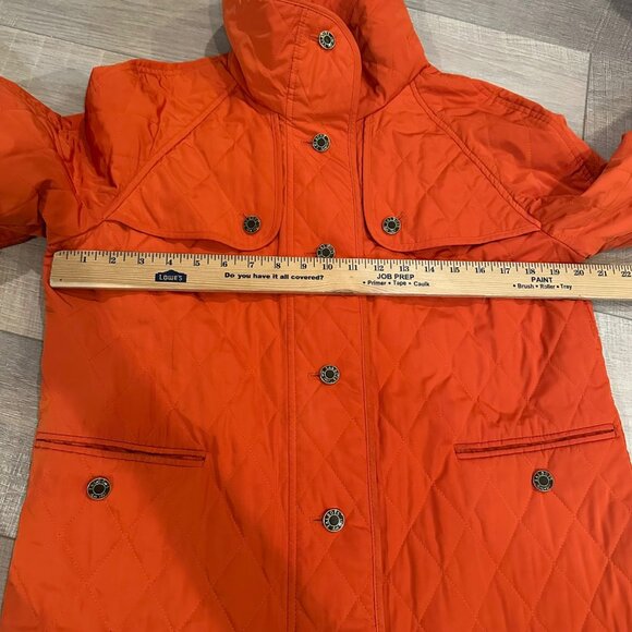 TALBOTS WOMENS BRIGHT ORANGE QUILTED JACKET SMALL - Picture 4 of 8